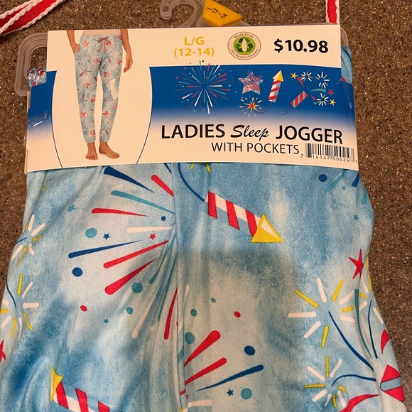 🆕 Briefly Stated Americana Party Sleep Jogger Pajama Pant PJs - Picture 5 of 5